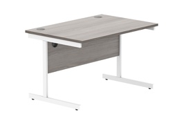 [CORE1280SUGOAKWH] Office Rectangular Desk With Steel Single Upright Cantilever Frame (Fsc) | 1200X800 | Alaskan Grey Oak/White