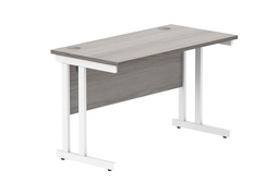 [CORE1260DUGOAKWH] Office Rectangular Desk With Steel Double Upright Cantilever Frame (Fsc) | 1200X600 | Alaskan Grey Oak/White