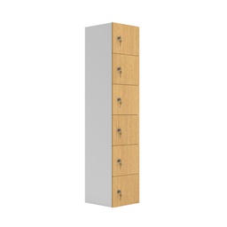 [TCCP6SO] 6 Door Unit Complete With Shelf, Coat Hooks, Cam Lock, Sorano Oak (FSC)