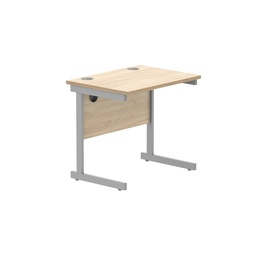 [CORE8060SUOKSV] Office Rectangular Desk With Steel Single Upright Cantilever Frame (Fsc) | 800X600 | Canadian Oak/Silver