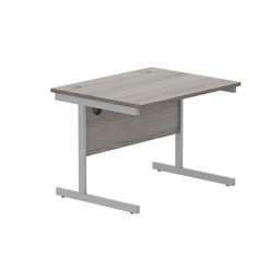 [CORE8080SUGOAKSV] Office Rectangular Desk With Steel Single Upright Cantilever Frame (Fsc) | 800X800 | Alaskan Grey Oak/Silver