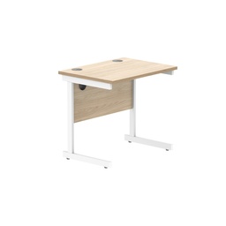 [CORE8060SUOKWH] Office Rectangular Desk With Steel Single Upright Cantilever Frame (Fsc) | 800X600 | Canadian Oak/White