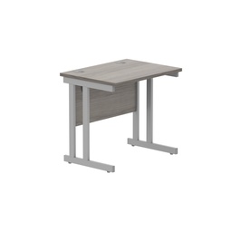 [CORE8060DUGOAKSV] Office Rectangular Desk With Steel Double Upright Cantilever Frame (Fsc) | 800X600 | Alaskan Grey Oak/Silver