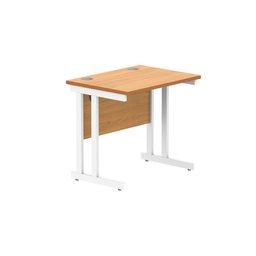 [CORE8060DUBCHWH] Office Rectangular Desk With Steel Double Upright Cantilever Frame (Fsc) | 800X600 | Norwegian Beech/White