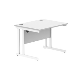 [CORE8080DUWHTWH] Office Rectangular Desk With Steel Double Upright Cantilever Frame (Fsc) | 800X800 | Arctic White/White