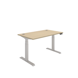 [COREDM1480CPOKSV] Office Rectangular Dual Motor Sit Stand Desk  (FSC) | 1400X800 | Oak/Silver