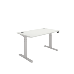 [COREDM1480CPWHTSV] Office Rectangular Dual Motor Sit Stand Desk  (FSC) | 1400X800 | White/Silver