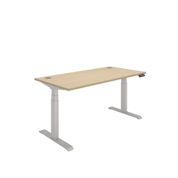 [COREDM1680CPOKSV] Office Rectangular Dual Motor Sit Stand Desk  (FSC) | 1600X800 | Oak/Silver