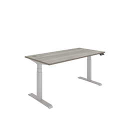 [COREDM1680CPGOAKSV] Office Rectangular Dual Motor Sit Stand Desk  (FSC) | 1600X800 | Grey Oak/Silver