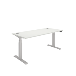 [COREDM1880CPWHTSV] Office Rectangular Dual Motor Sit Stand Desk  (FSC) | 1800X800 | White/Silver