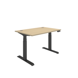 [COREDM1280CPOKBK] Office Rectangular Dual Motor Sit Stand Desk  (FSC) | 1200X800 | Oak/Black