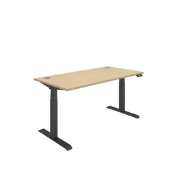 [COREDM1680CPOKBK] Office Rectangular Dual Motor Sit Stand Desk  (FSC) | 1600X800 | Oak/Black