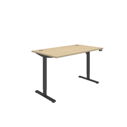 [CORESM1480CPOKBK] Office Rectangular Single Motor Sit Stand Desk  (FSC) | 1400X800 | Oak/Black