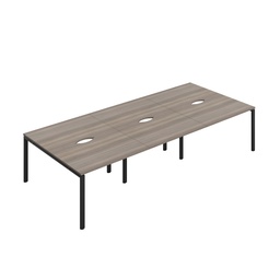 [CB1280COGOBK/6P] CB Bench with Cut Out: 6 Person (FSC) | 1200 x 800 | Grey Oak/Black | 