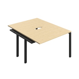 [CB1280COMABK/2PX] CB Bench Extension with Cut Out: 2 Person (FSC) | 1200 x 800 | Maple/Black | 