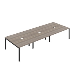 [CB1480COGOBK/6P] CB Bench with Cut Out: 6 Person (FSC) | 1400 x 800 | Grey Oak/Black | 