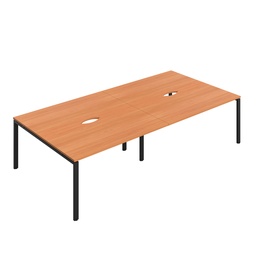 [CB1680COBEBK/4P] CB Bench with Cut Out: 4 Person (FSC) | 1600 x 800 | Beech/Black | 