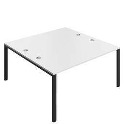 [CB1680CPWHBK/2P] CB Bench with Cable Port: 2 Person (FSC) | 1600 x 800 | White/Black | 