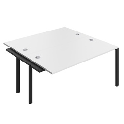 [CB1680CPWHBK/2PX] CB Bench Extension with Cable Ports: 2 Person (FSC) | 1600 x 800 | White/Black | 