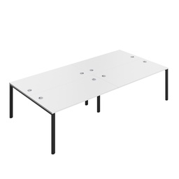 [CB1680CPWHBK/4P] CB Bench with Cable Port: 4 Person (FSC) | 1600 x 800 | White/Black | 