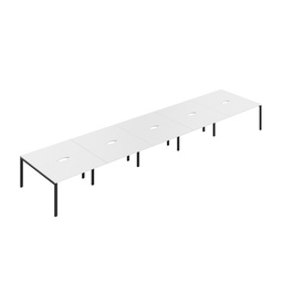 [CB1480COWHBK/10P] CB Bench with Cut Out: 10 Person (FSC) | 1400 x 800 | White/Black | 