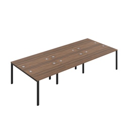 [CB1280CPDWBK/6P] CB Bench with Cable Ports: 6 Person (FSC) | 1200 x 800 | Dark Walnut/Black | 