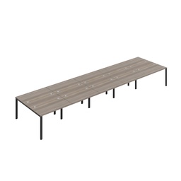 [CB1280CPGOBK/10P] CB Bench with Cable Ports: 10 Person (FSC) | 1200 x 800 | Grey Oak/Black | 