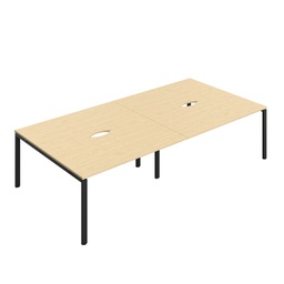 [CB1680COMABK/4P] CB Bench with Cut Out: 4 Person (FSC) | 1600 x 800 | Maple/Black | 