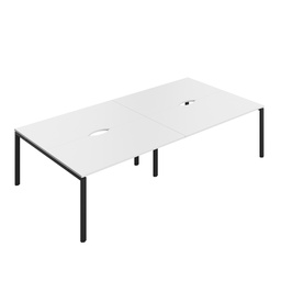 [CB1680COWHBK/4P] CB Bench with Cut Out: 4 Person (FSC) | 1600 x 800 | White/Black | 