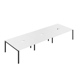 [CB1680COWHBK/6P] CB Bench with Cut Out: 6 Person (FSC) | 1600 x 800 | White/Black | 