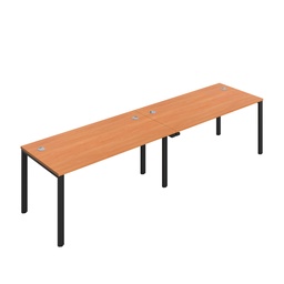 [CB1680CPBEBK/2SP] CB Single Bench with Cable Ports: 2 Person (FSC) | 1600 x 800 | Beech/Black | 