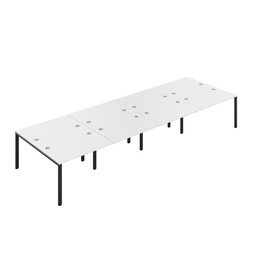 [CB1280CPWHBK/8P] CB Bench with Cable Port: 8 Person (FSC) | 1200 x 800 | White/Black | 