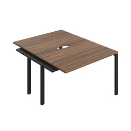 [CB1280CODWBK/2PX] CB Bench Extension with Cut Out: 2 Person (FSC) | 1200 X 800 | Dark Walnut/Black | 