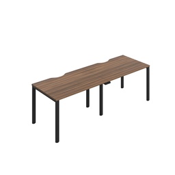 [CB1280CODWBK/2SP] CB Single Bench with Cut Out: 2 Person (FSC) | 1200 X 800 | Dark Walnut/Black | 