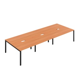 [CB1480COBEBK/6P] CB Bench with Cut Out: 6 Person (FSC) | 1400 x 800 | Beech/Black | 