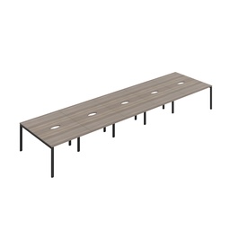 [CB1280COGOBK/10P] CB Bench with Cut Out: 10 Person (FSC) | 1200 x 800 | Grey Oak/Black | 