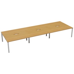 [CB1280CONOWH/6P] CB Bench with Cut Out: 6 Person (FSC) | 1200 X 800 | Nova Oak/White | 