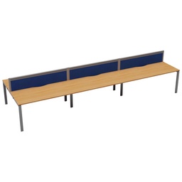 [CB1280CPBESV/6P] CB Bench with Cable Ports: 6 Person (FSC) | 1200 X 800 | Beech/Silver | 