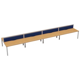 [CB1280CPBEWH/8P] CB Bench with Cable Ports: 8 Person (FSC) | 1200 X 800 | Beech/White | 