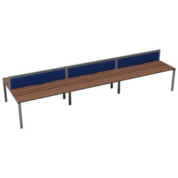 [CB1280CPDWSV/6P] CB Bench with Cable Ports: 6 Person (FSC) | 1200 x 800 | Dark Walnut/Silver | 