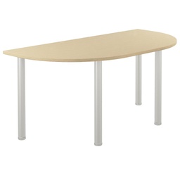 [OFPMTDEND1680MA] One Fraction Plus Rectangular Meeting Table with D-End (FSC) | 1600X800 | Maple/Silver | 