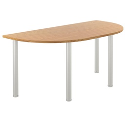 [OFPMTDEND1680NO] One Fraction Plus Rectangular Meeting Table with D-End (FSC) | 1600X800 | Nova Oak/Silver | 