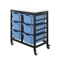 [T-STOR-6D-F02UN] Titan 6 Draw Deep F2 Tray Unlimited Mobile Storage Unit Black Frame White Top