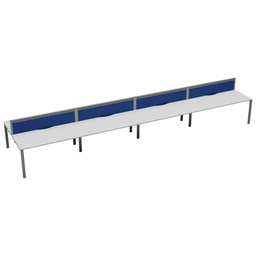 [CB1280CPWHSV/8P] CB Bench with Cable Ports: 8 Person (FSC) | 1200 X 800 | White/Silver | 