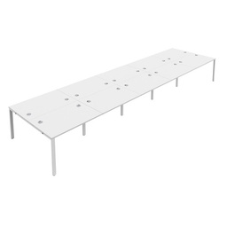 [CB1280CPWHWH/10P] CB Bench with Cable Ports: 10 Person (FSC) | 1200 X 800 | White/White | 