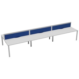 [CB1280CPWHWH/6P] CB Bench with Cable Ports: 6 Person (FSC) | 1200 X 800 | White/White | 