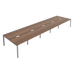 [CB1480CODWSV/10P] CB Bench with Cut Out: 10 Person (FSC) | 1400 x 800 | Dark Walnut/Silver | 