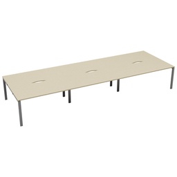 [CB1480COMASV/6P] CB Bench with Cut Out: 6 Person (FSC) | 1400 x 800 | Maple/Silver | 