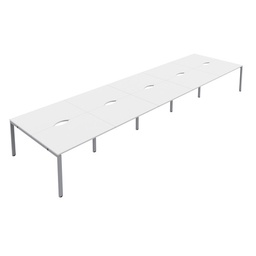 [CB1480COWHSV/10P] CB Bench with Cut Out: 10 Person (FSC) | 1400 X 800 | White/Silver | 