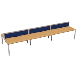 [CB1480CPBEWH/6P] CB Bench with Cable Ports: 6 Person (FSC) | 1400 X 800 | Beech/White | 